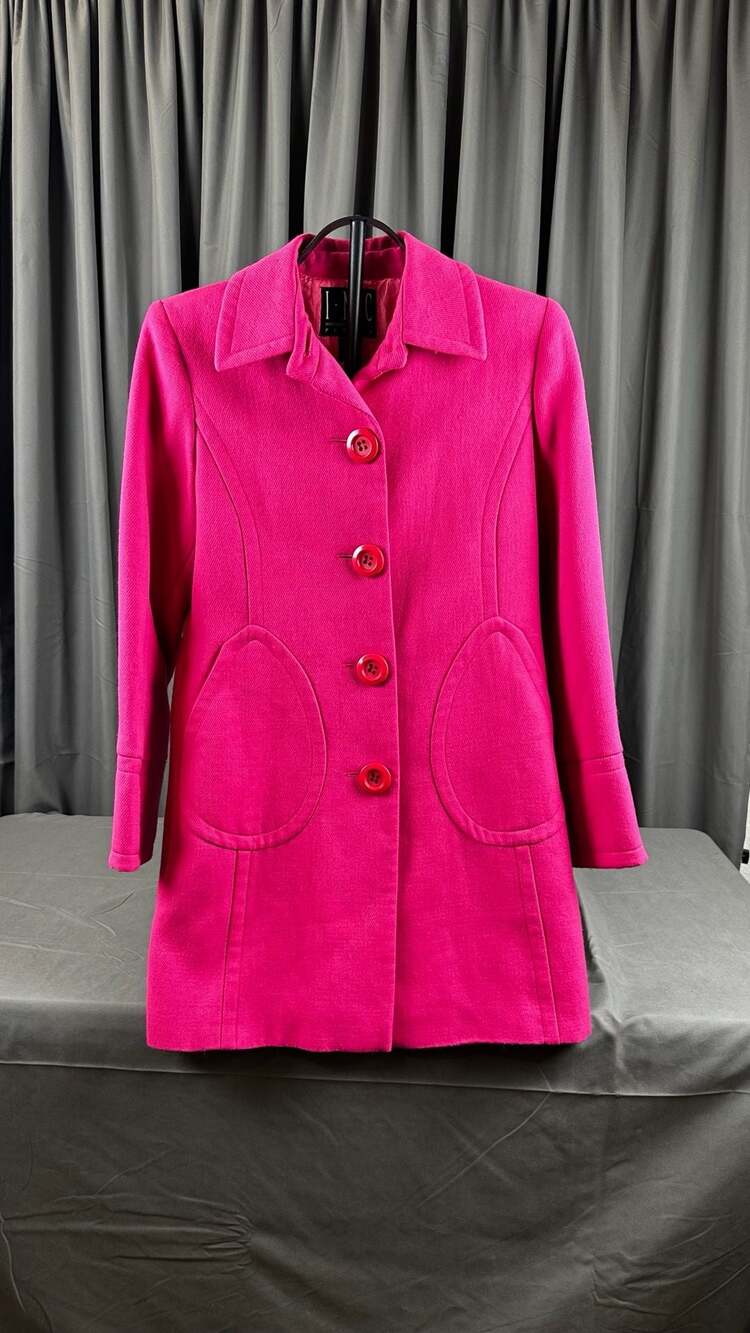 INC International Concepts Wool Coat Size S Petite Pink Pea Coat